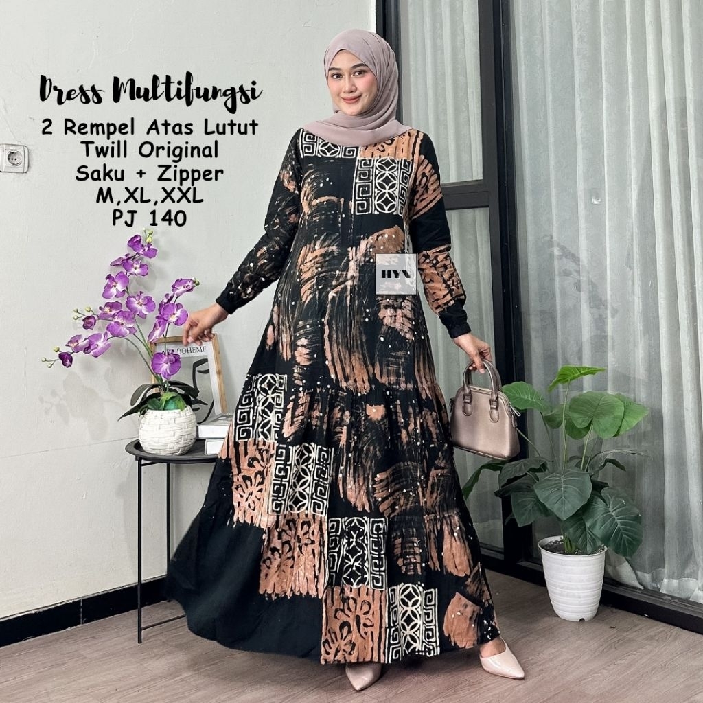 [HAYNABATIK]READY SIAP KIRIM GAMIS TWILL PREMIUM TERBARU/GAMIS TWILL ORIGINAL /GAMIS TWILL PREMIUM M