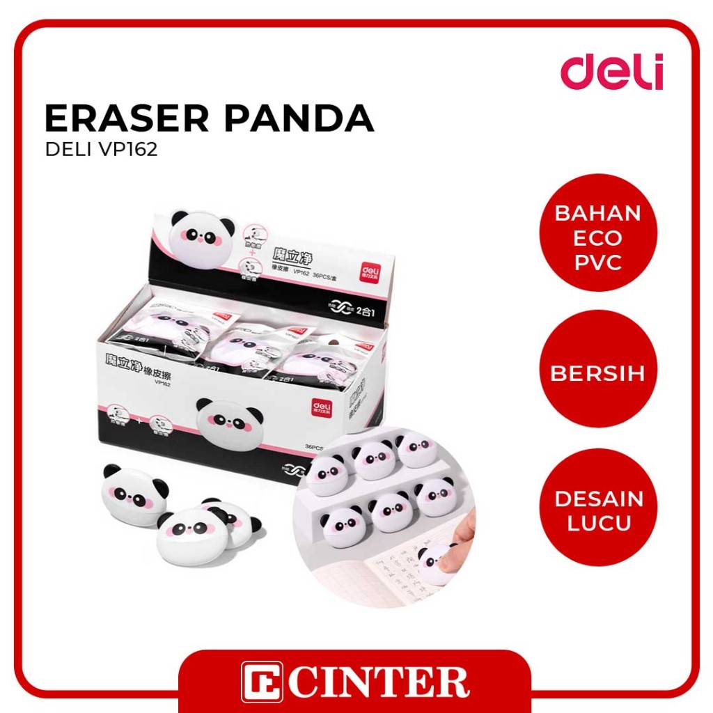 

DELI - PENGHAPUS PENSIL / KARET KOREKSI / SETIP / ERASER VP162 PANDA