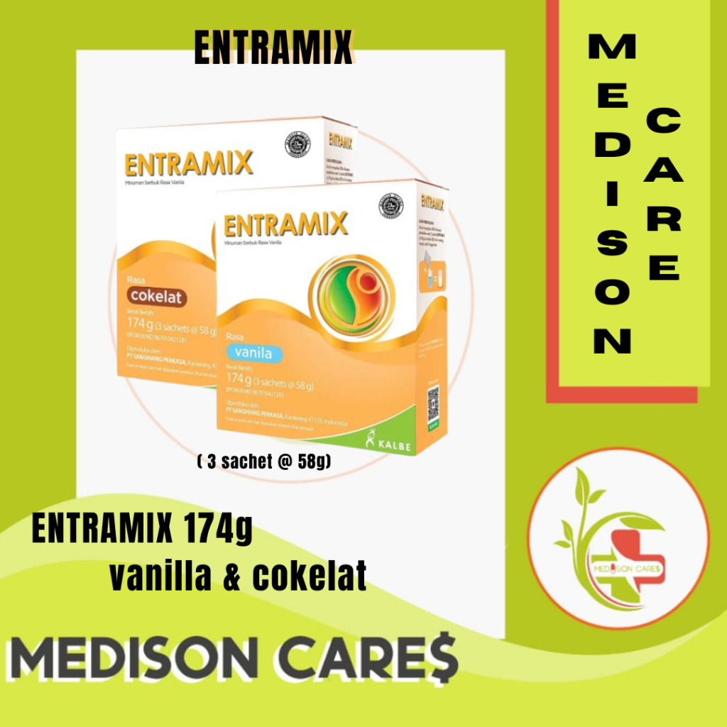 ENTRAMIX SUSU PROTEIN KALSIUM VITAMIN MINERAL COKLAT VANILA | 174 G KOTAK