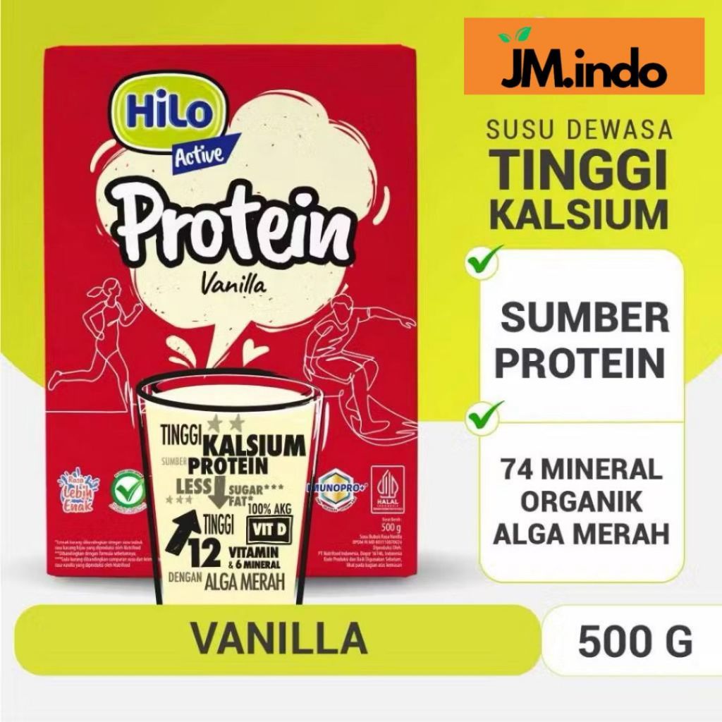 

[JM] Hilo Active Vanilla 500 gram dengan Alga merah - Susu Tinggi Kalsium Rendah Lemak