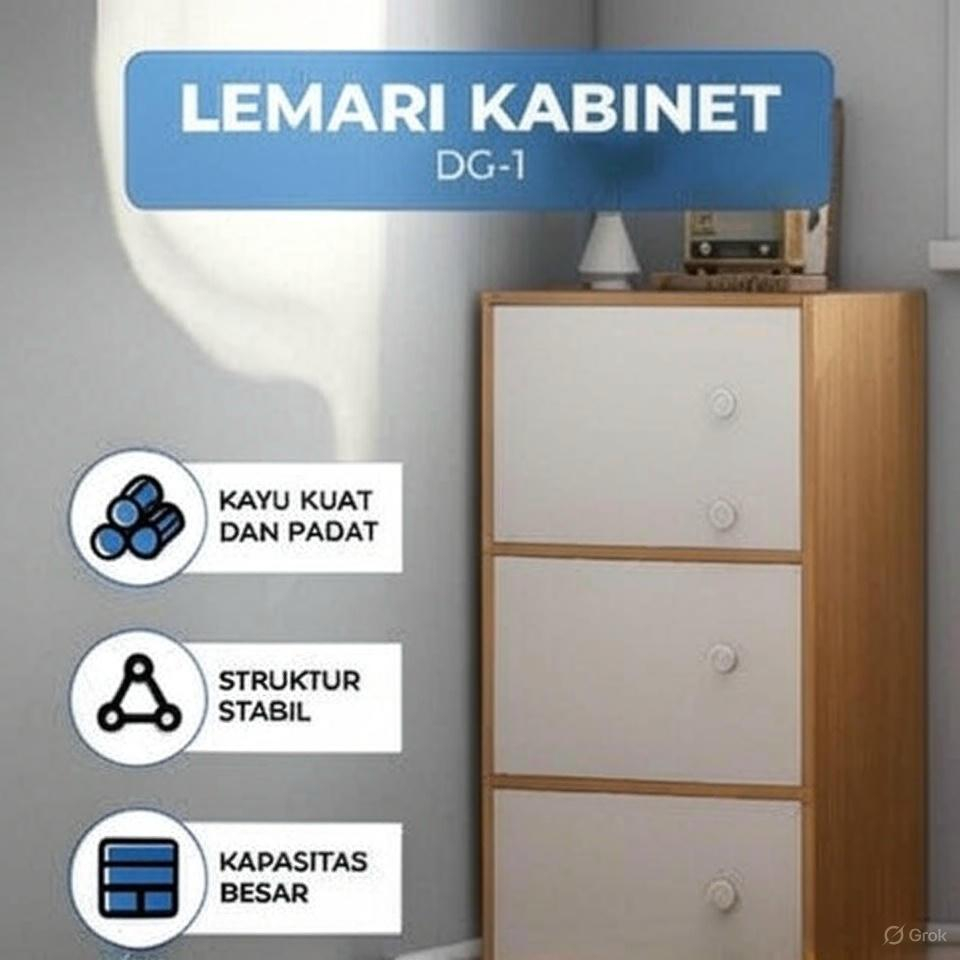 Lemari Pakaian - Lemari Baju - Lemari Susun Rakit Kayu Elegan dan Kokoh