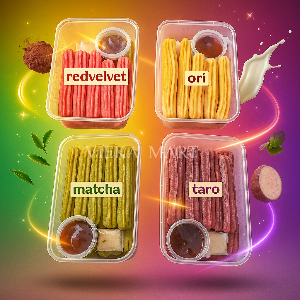 

Churros Frozen isi 15 pcs | Churros aneka rasa Free Coklat dan Cinnamon Powder