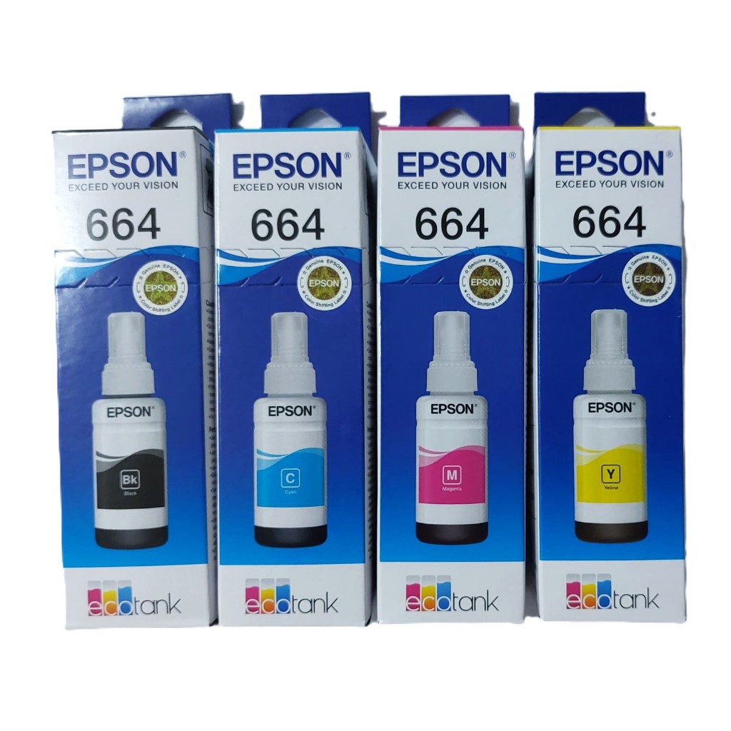 Tinta ASLI EPSON 664 L120 L310 L360 L485 L565 L1300 set T6641 - T6644
