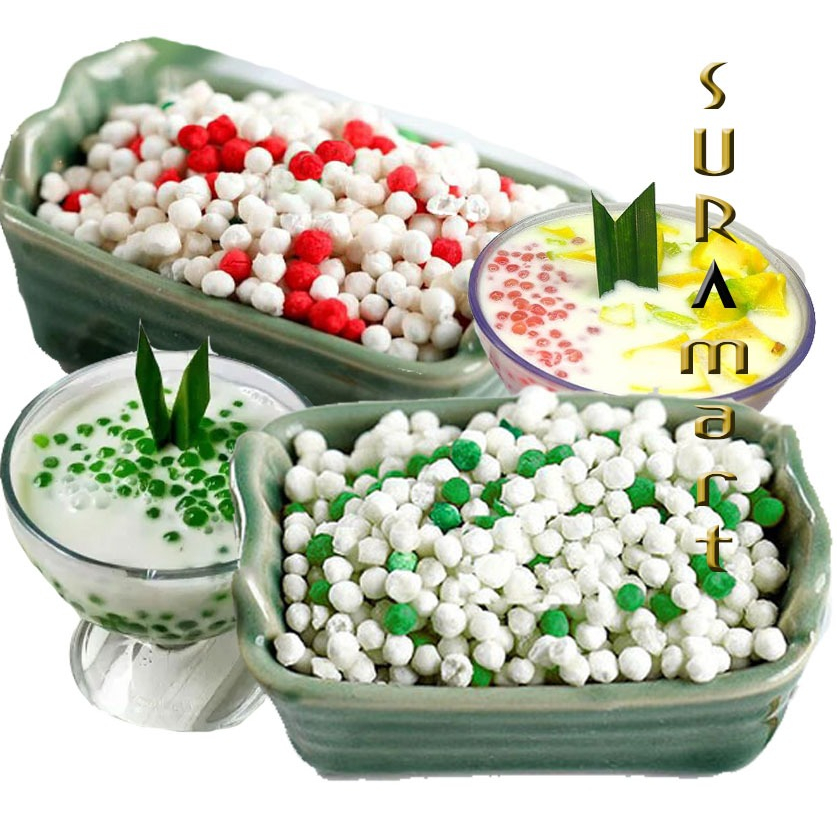 

(1 kg) SAGU MUTIARA Varian Hijau Dan Merah