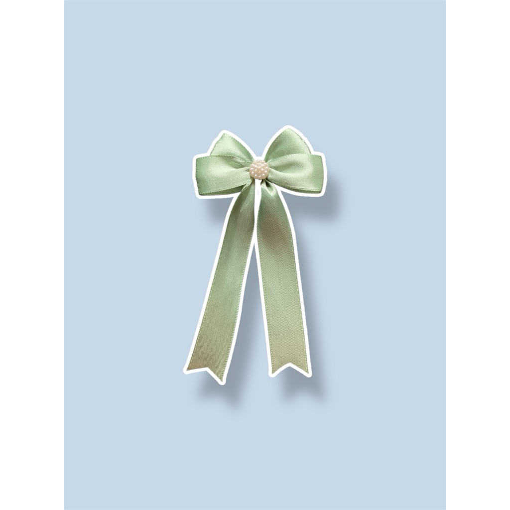 

pita satin ukuran 3/4inch=2cm dengan hiasan mutiara | pita siap pakai | pita satin jadi | pita untuk hampers/kado/hadiah