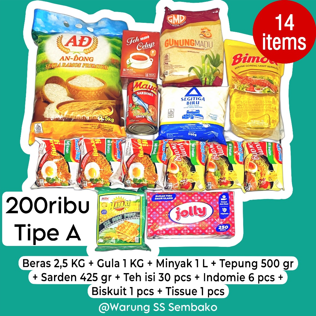 

Paket Sembako 200ribu - Belanja Bulanan Beras Kebutuhan Pokok Lengkap Komplit Banyak Pilihan Hampers Bingkisan Hadiah Sedekah Berbagi Kemasan Box Kardus Dus