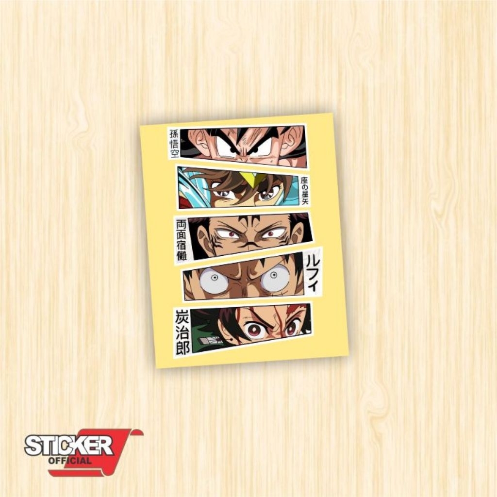 

anime, stiker 5pcs, stiker Naruto, dragon ball, one piece stiker reflektive nyala