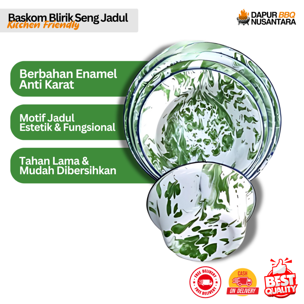 Mangkok Blirik Seng Jadul – Kobokan Baskom Enamel Motif Vintage Anti Karat Serbaguna