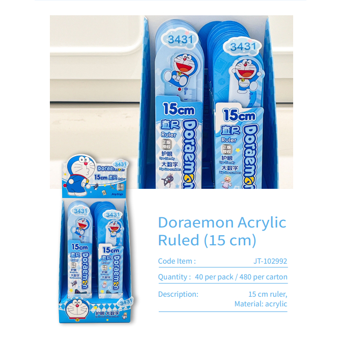 

Penggaris Akrilik 15cm DORAEMON / Acrylic Ruler 15 Cm / Penggaris Acrylic / Penggaris Plastik / Joytop, DORAEMON Acrylic Ruler 15 Cm JT-102992