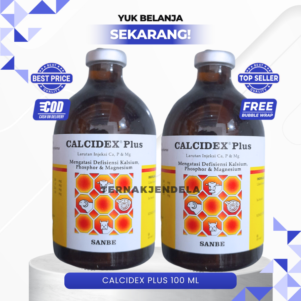CALCIDEX PLUS 100 ML BY SANBE - Vitamin Ternak Ambruk, Hipokalsemia Dan Lainnya.