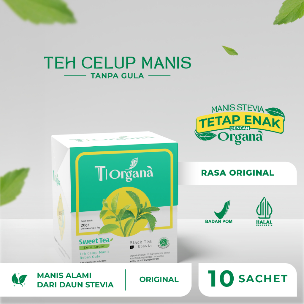 

T|Organa - Teh Stevia Teh Manis Tanpa Gula Isi 10 Tbag