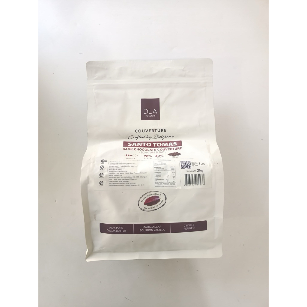 

DLA Naturals Santo Tomas 70% Dark Chocolate Couverture / Cokelat Coin Baking 1 KG
