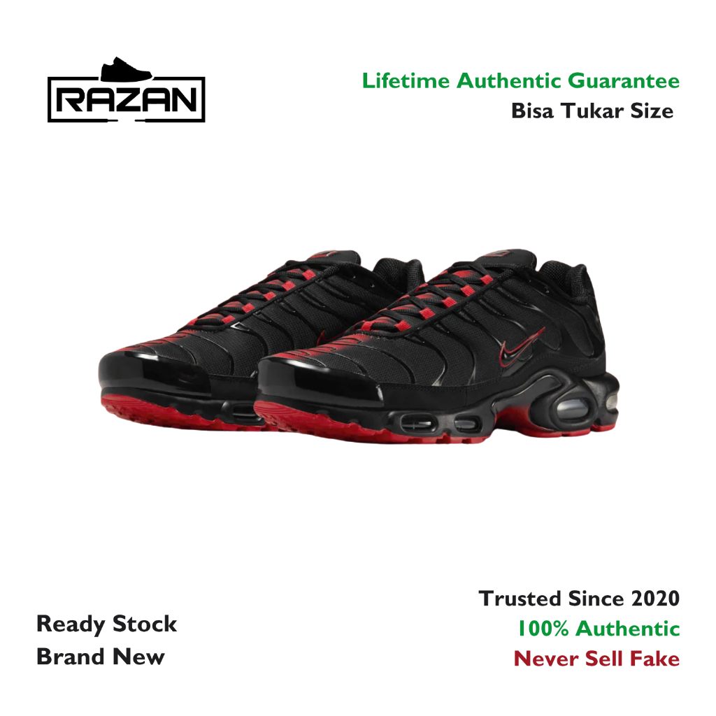 Nike Air Max Plus Black Red 100% Authentic Original