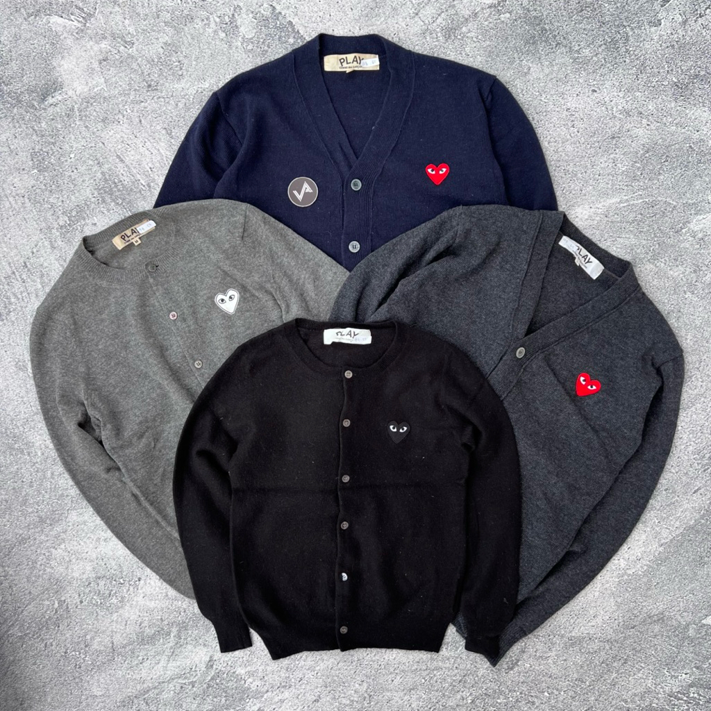 Play "Comme Des Garcons" Luxury Cardigan CDG Knitwear Rajut Cewek