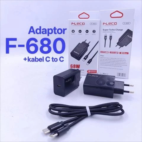 CHARGER FLECO F-680 TYPE C TO C FAST CHARGING CASAN FLECO TYPE C 68W F-680 ORIGINAL