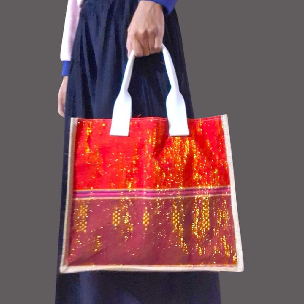 tote bag besar kanvas goni / tas batik ulos / totebag wanita etnik vintage / tote souvenir multifung
