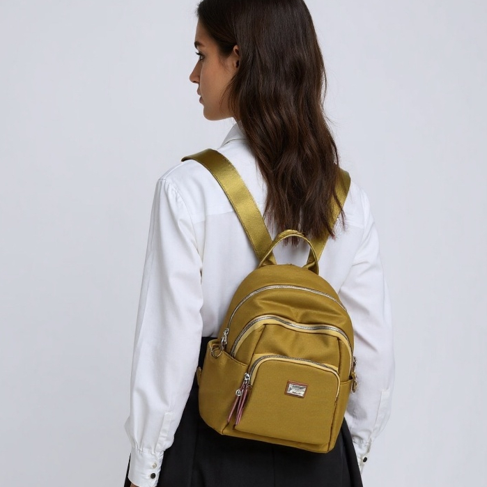QH AOLONG Ransel CILA - 0220 # Tas Ransel Wanita Mini Bahan Kanvas Cocok Dipakai Remaja Hingga