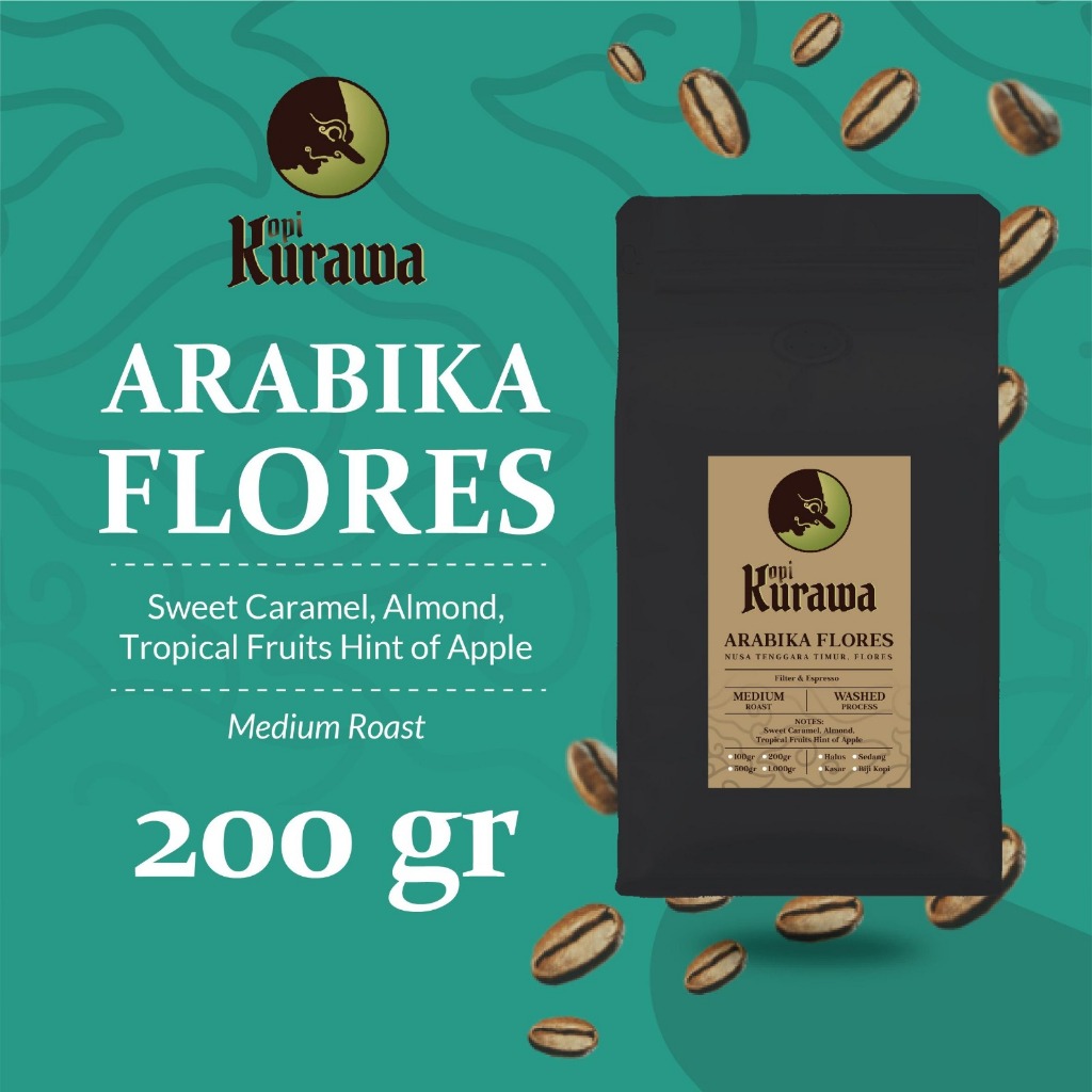 

Kopi Arabika Flores Bajawa 200gr Arabica Coffee Roast Beans Biji Bubuk