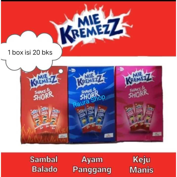 

Mie Kremez Shake and Shorr 1box isi 20pcs Shor - mie kremezz shor