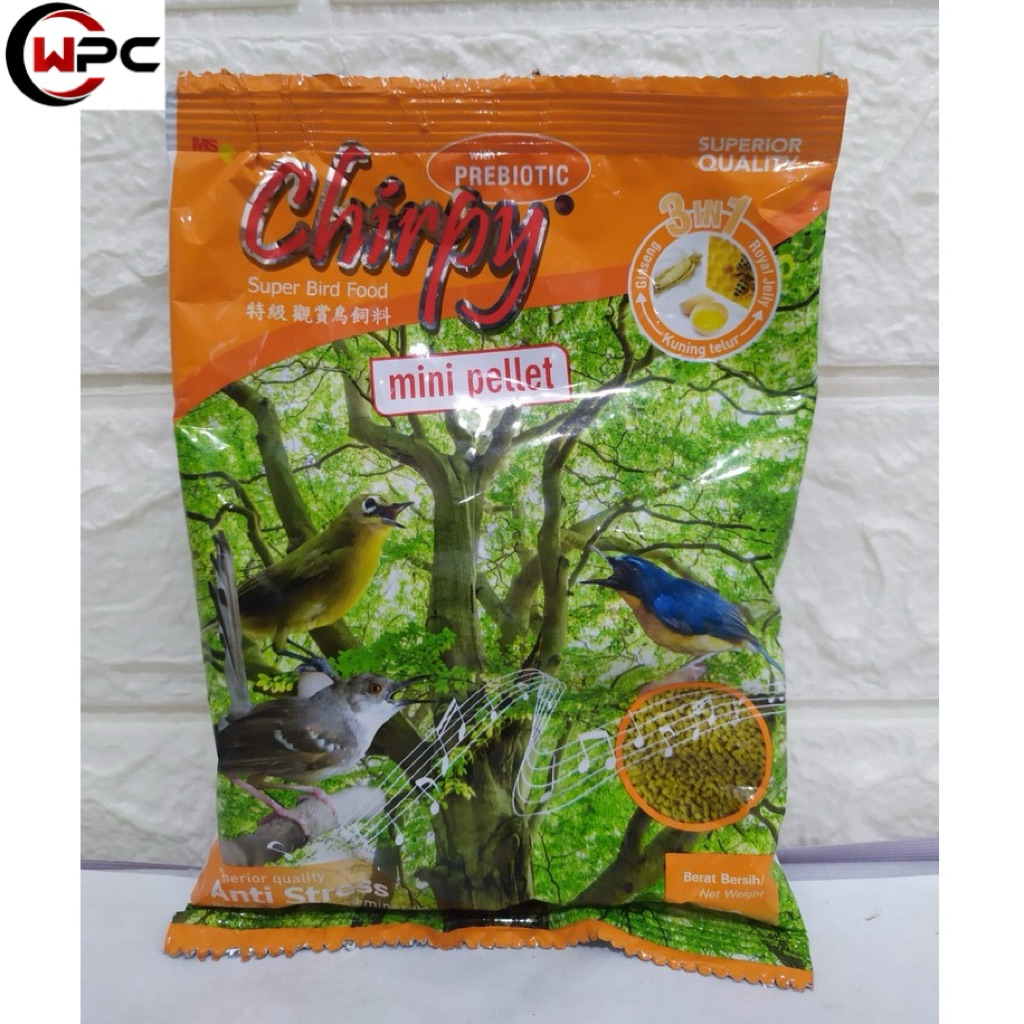 VOER CHIRPY 3 IN 1 MINI PELET KUNING VOER BURUNG PLECI TLEDEKAN GLATIK