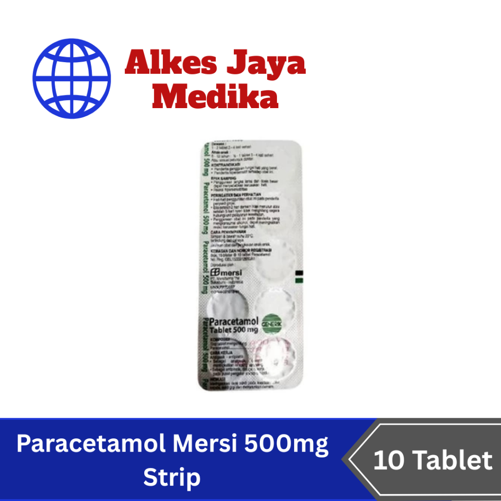 Paracetamol 500mg Mersi Isi 10 Tablet - Obat Demam / Pusing