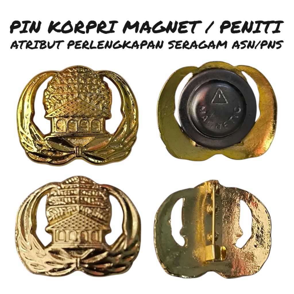 PIN KORPRI ATRIBUT PERLENGKAPAN SERAGAM ASN/PNS MAGNET/ PENITI