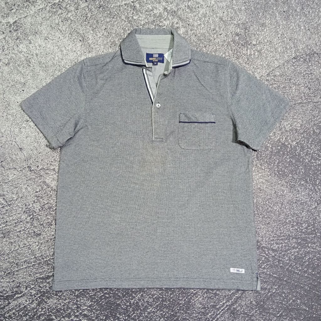 kaos krah polo pria MICHIKO LONDON JEANS abu bagus size M
