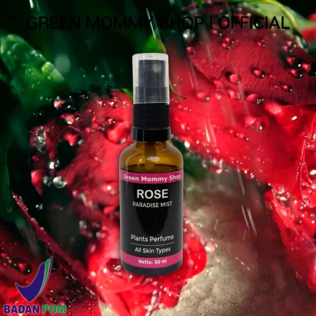 Green Mommy Shop - Rose Paradise Mist 50ml | Body & Hair Mist Natural, Non-Alkohol, Segar & Lembut