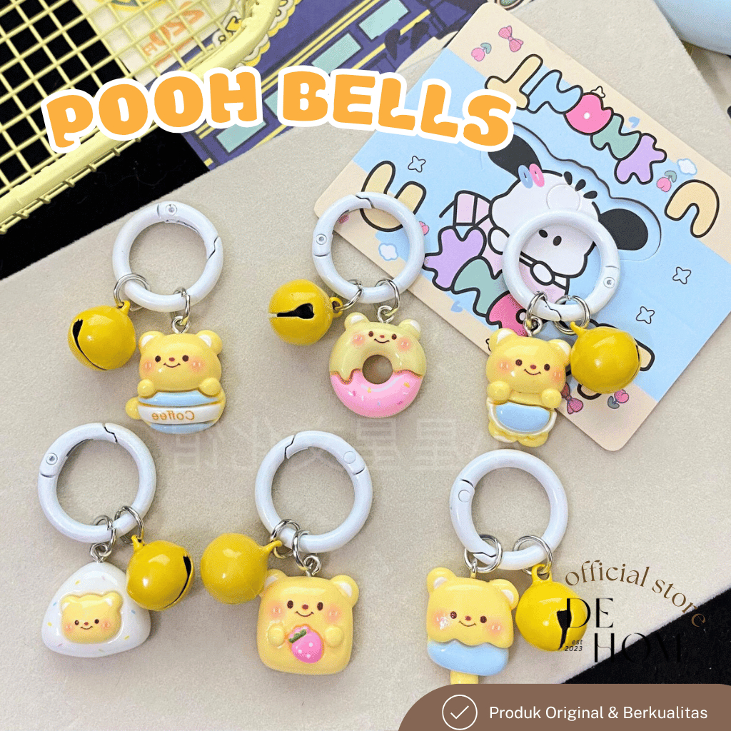 Gantungan Kunci Ganci Winne the Pooh Bells Lucu dengan Bell Lonceng/Keychain Aesthetic/Keychain Lucu