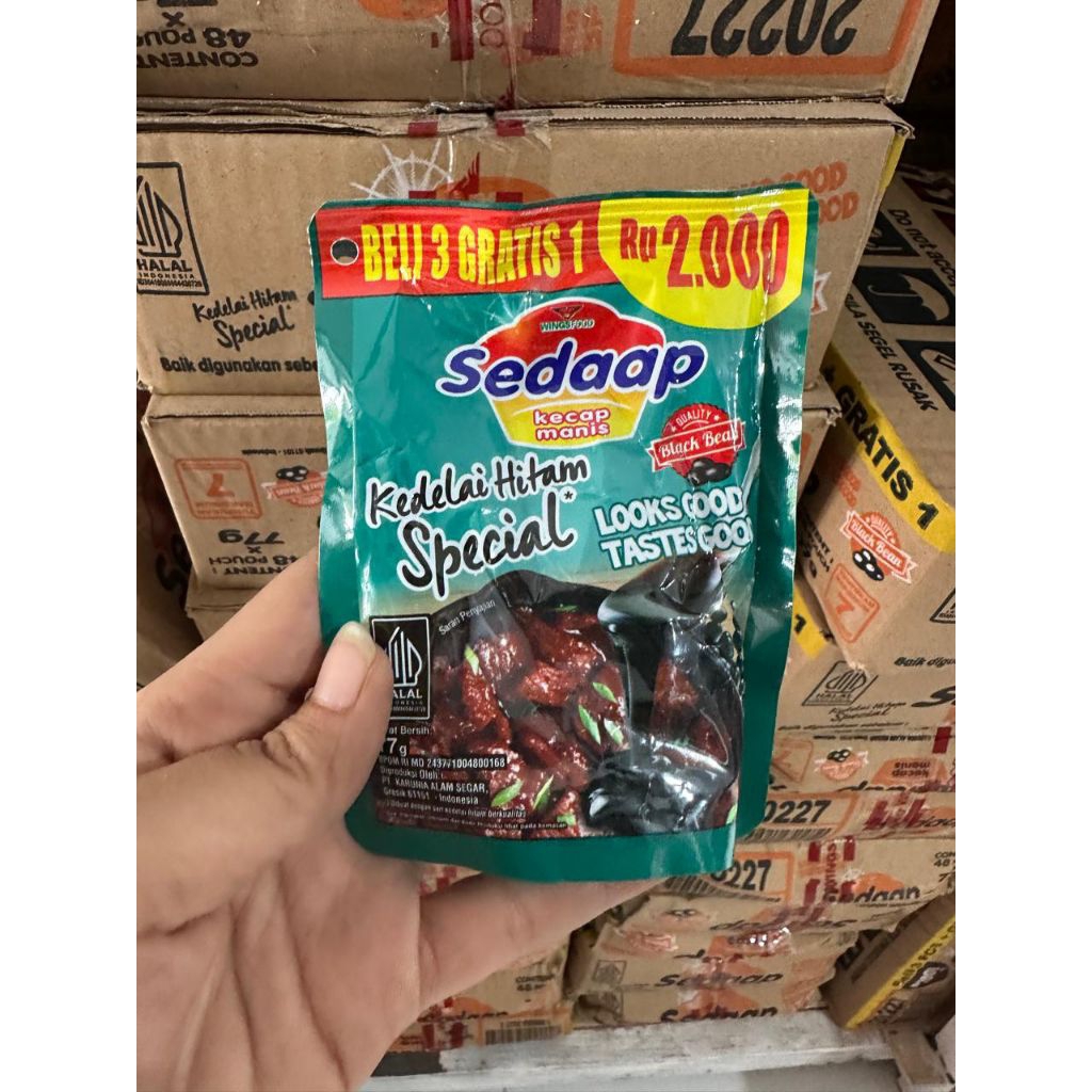 

1 karton Kecap SEDAAP 2000an isi 48pcs 77gr / KECAP KEDELAI HITAM SEDAAP