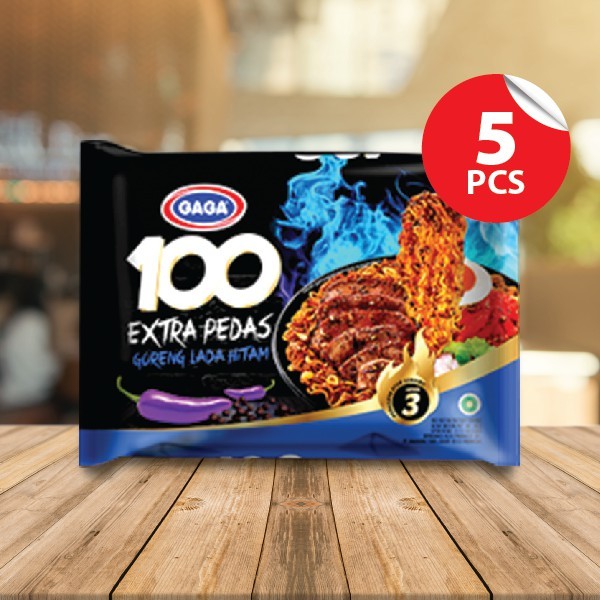 

GAGA 100 Extra Pedas Goreng Lada Hitam 5 PC