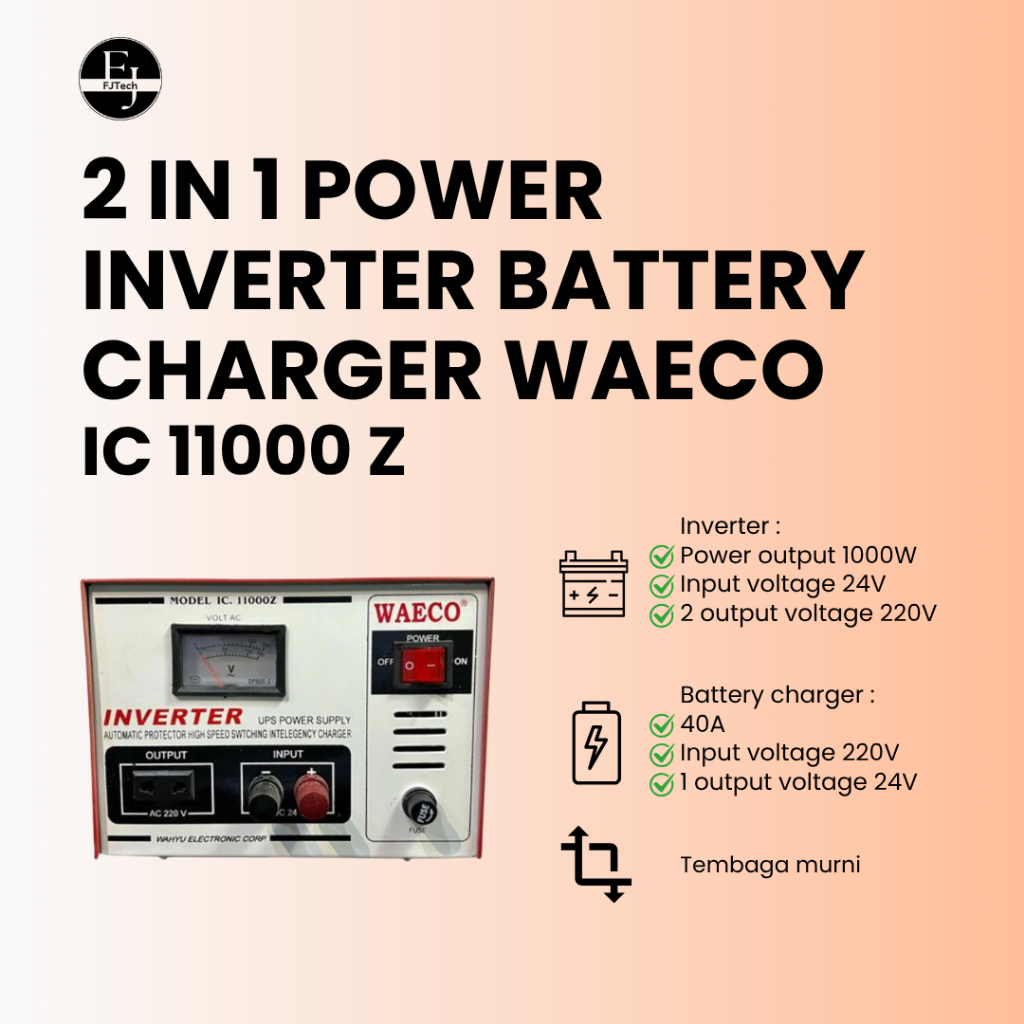 WAECO IC 11000Z | 2-in-1 Inverter Battery Charger | 1000W