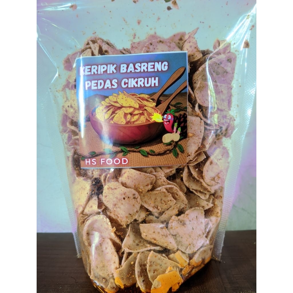 

Basreng koin viral. pedas daun jeruk pedas kencur Basreng pedas hot Chili oil/ keripik basreng renyah gurih
