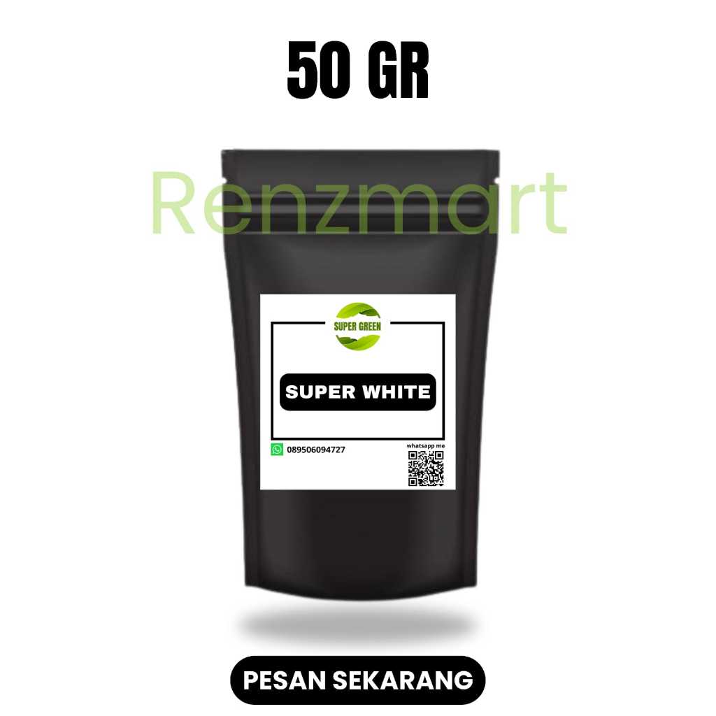 

white kemasan praktis 50gr teh Renz Mart