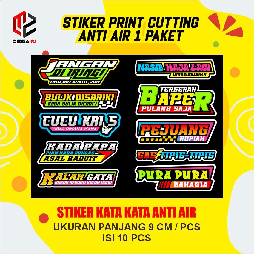 

STIKER KATA KATA VIRAL 1 PAKET ISI 10 ANTI AIR