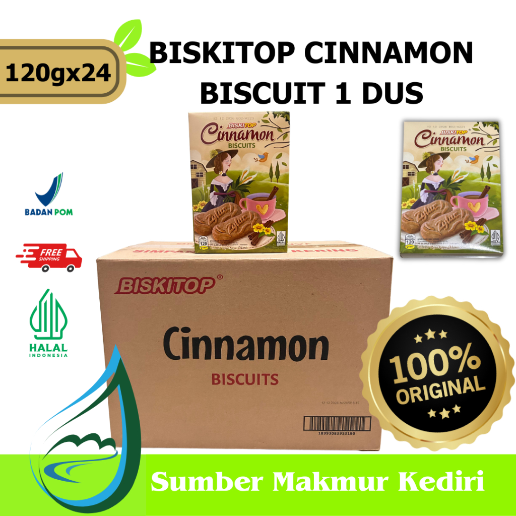 

1 DUS Biskitop Cinnamon Biskuit 120g ISI 24 PCS - Kediri