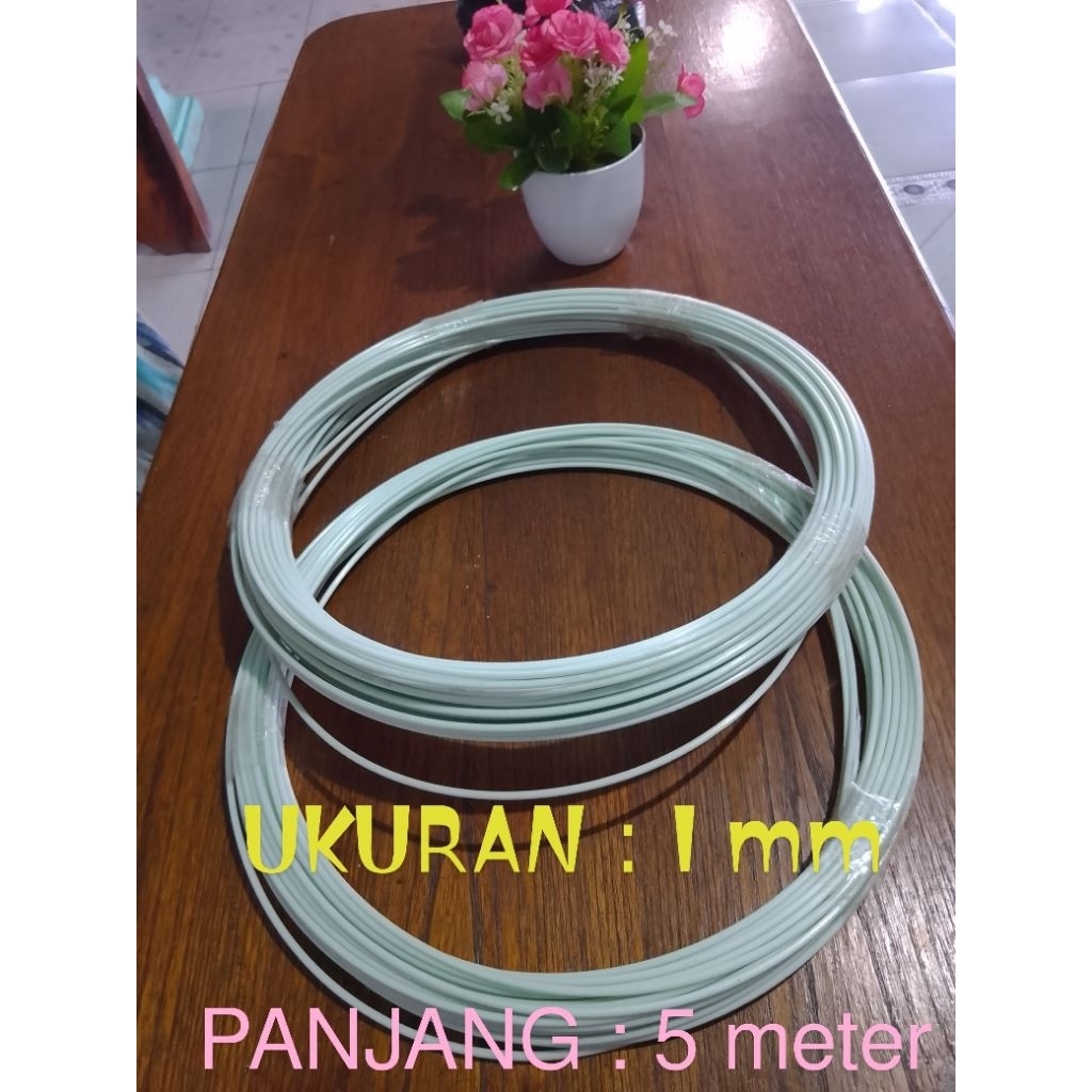 TERMURAH  RUJI FIBER PUTIH SUSU . Uk ; 1 mm,  P : 5 meter