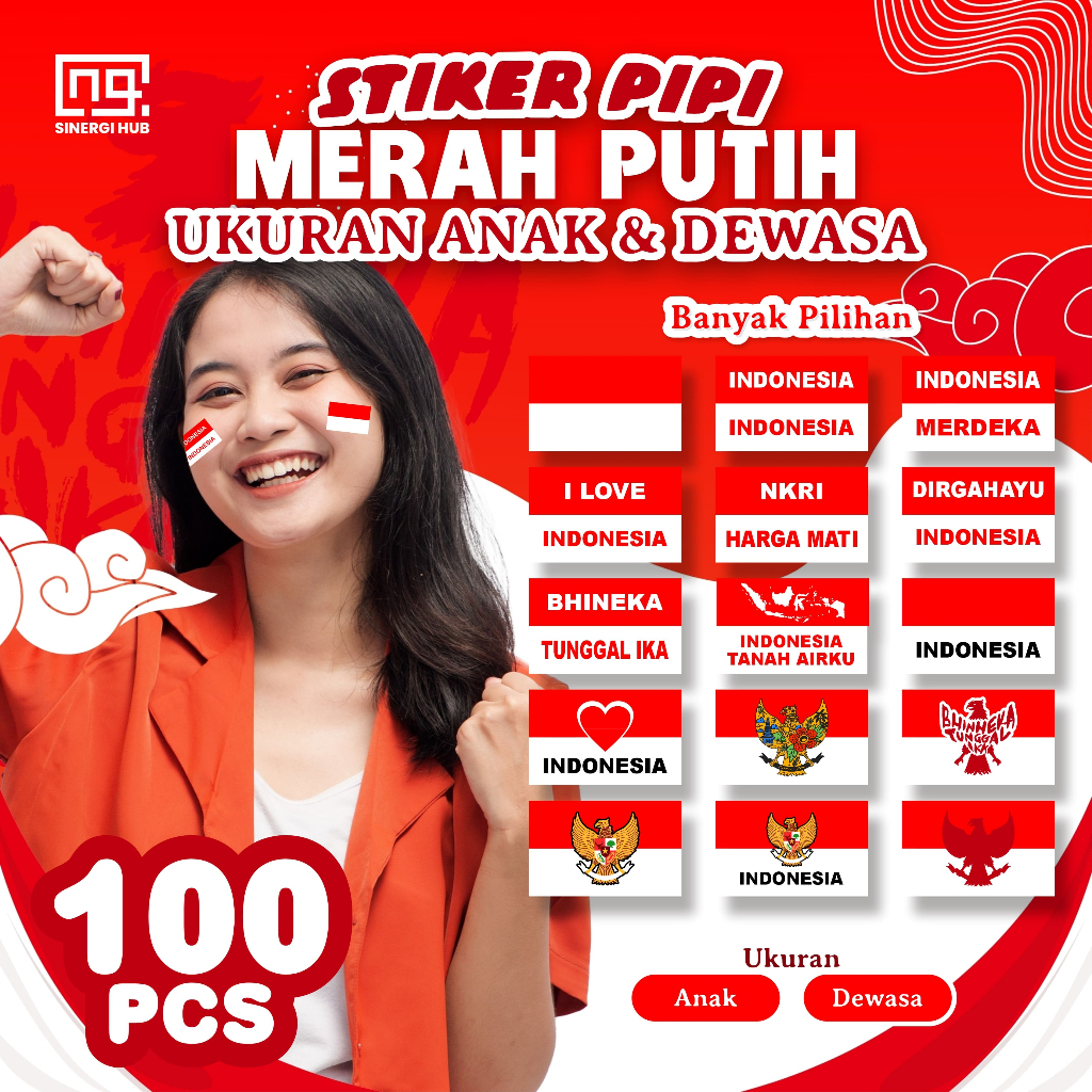 

[COD] [100 pcs] Stiker Pipi Bendera Merah Putih | Sticker Bendera Tempel Pipi | Anak Dewasa | HUT 80 Tahun Indonesia | Agustusan