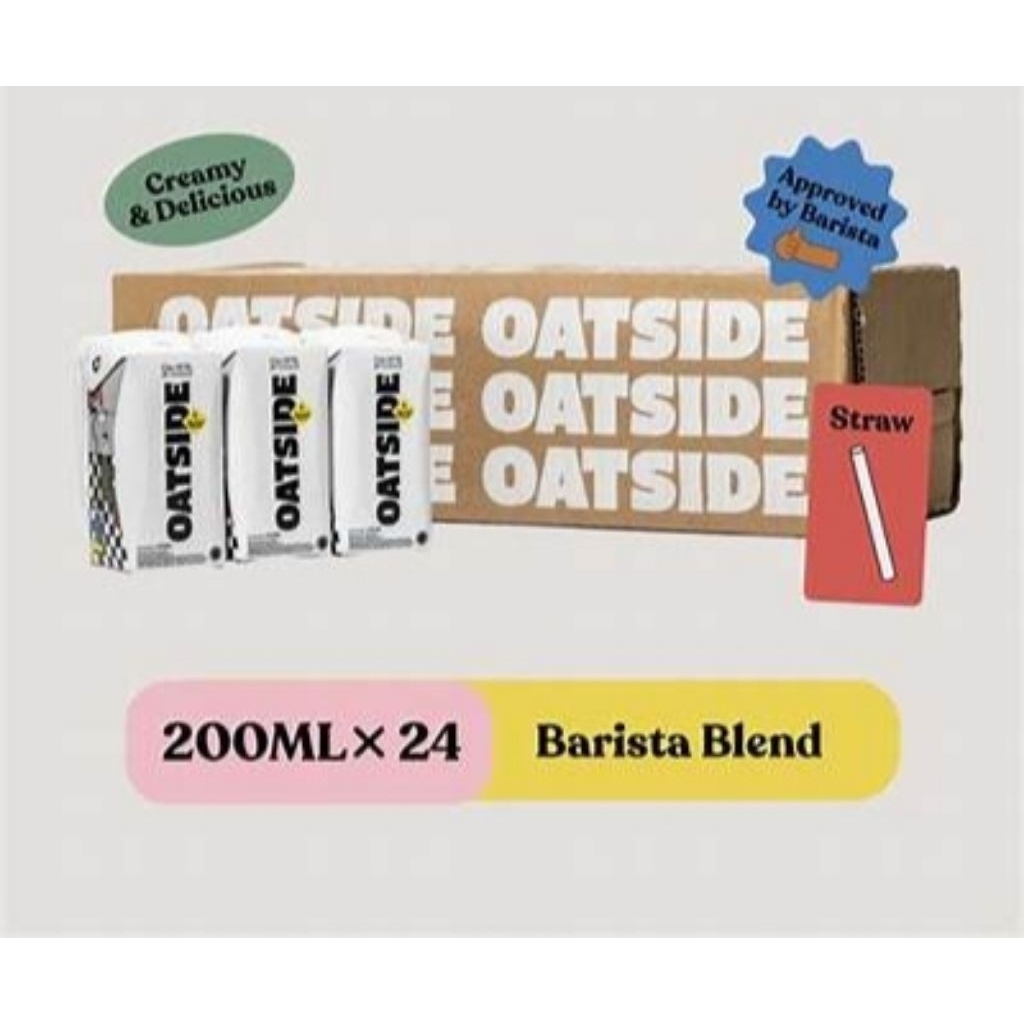 

Oatside Plain Oatmilk Barista Blend 200Ml Straw x24pcs