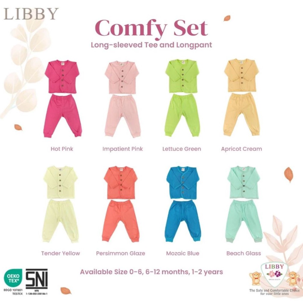 KODE A78T Libby Comfy Set 2 Tahun Earth Series Panjang Piyama Bayi Premium