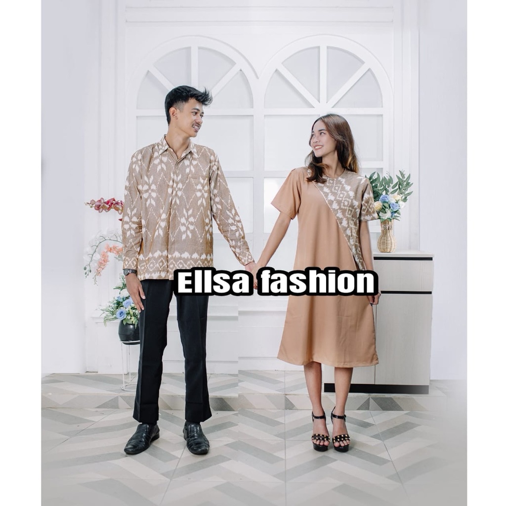 ellsa fashion- baju tenun dress pendek wanita dan kemeja pria slimfit,baju kondangan,baju natal