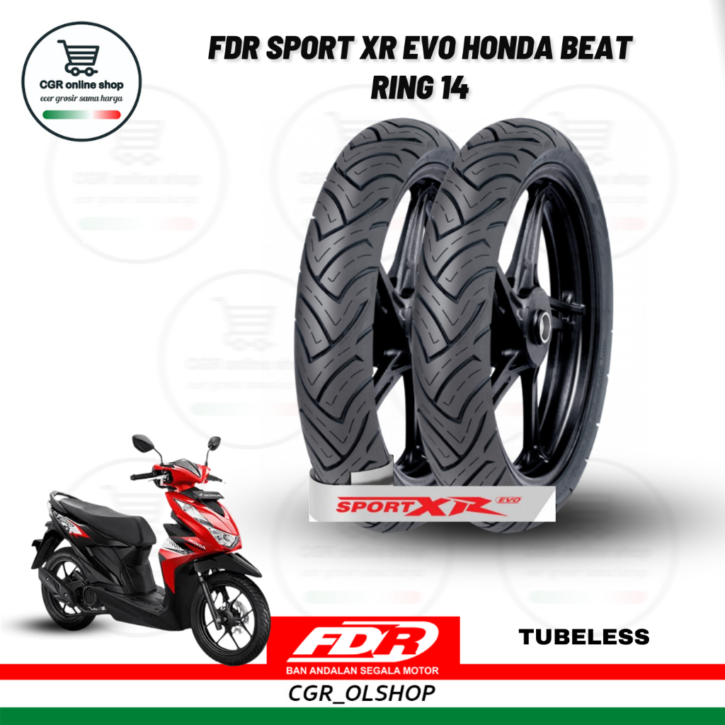 FDR Ban Luar XR Evo Ban Motor Beat Vario 110 ring 14 Tubeless Tubles