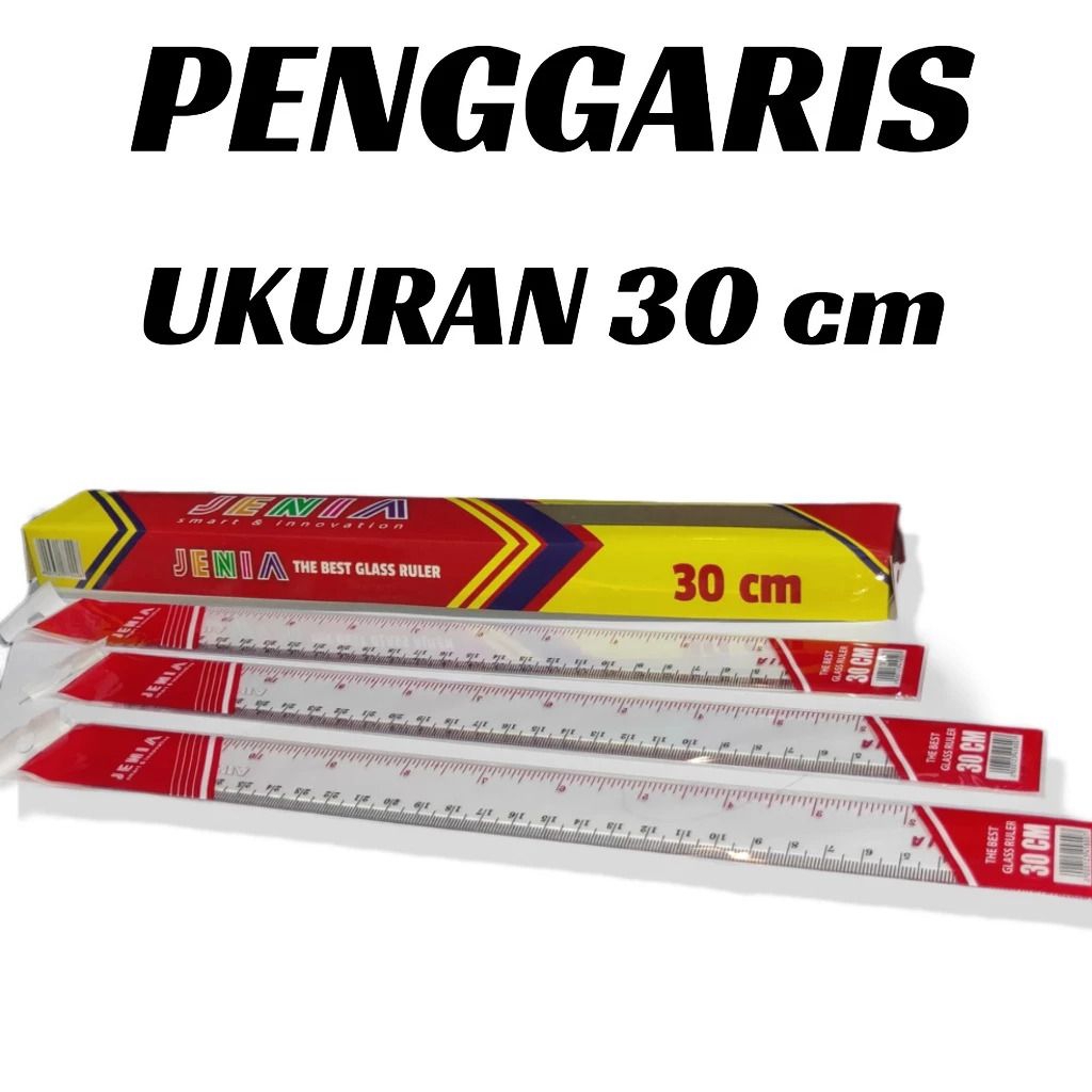 

[12 Pcs ] Penggaris Mika 30 Cm - Mistar Garisan Bening [GROSIR]