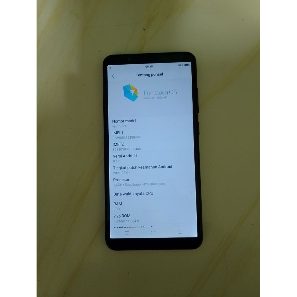 Vivo y71 ram 3/32gb second normal