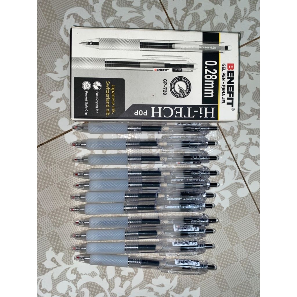 

Pulpen Klik/Cetek Benefit Gel Pen Pulpen Gel HI-Tech pop 0.28mm [ 1 pcs ]