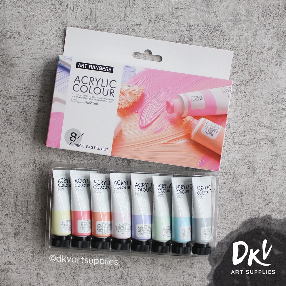 

KODE O55V Art Ranger Rangers Pastel Metallic Acrylic Paint Cat Akrilik set 8x22ml
