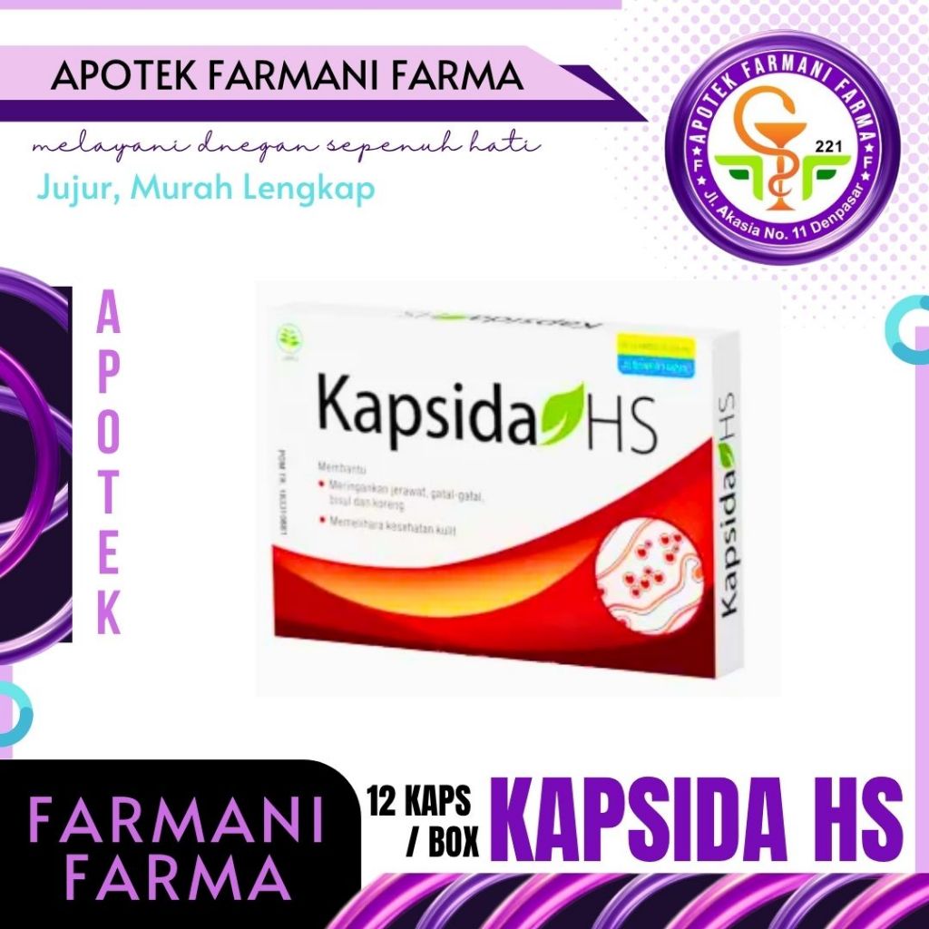 KAPSIDA HS 1 BOX ISI 12 KAPSUL / HERBAL / BISUL / JERAWAT / OBAT BISUL / OBAT JERAWAT