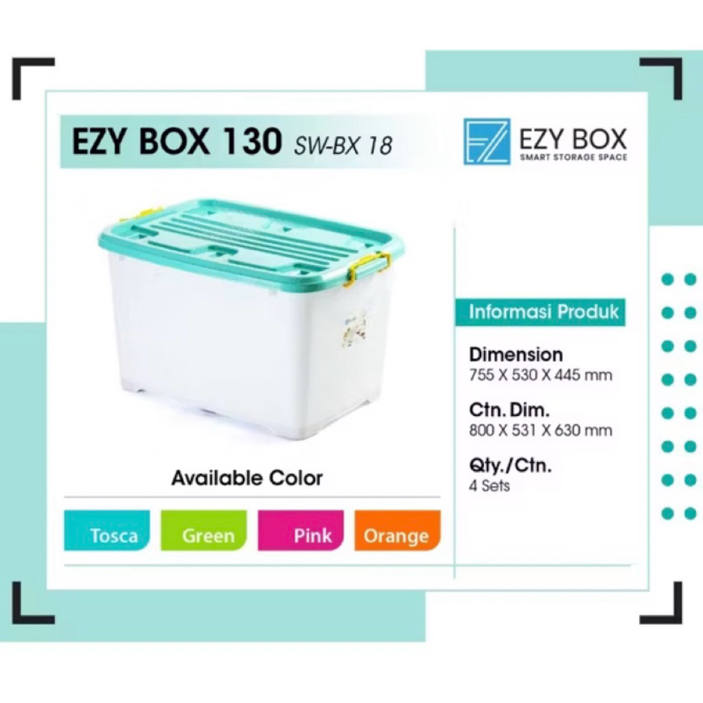 Ezy Box CB 130 Container Box Dengan Roda Kapasitas 130 Liter