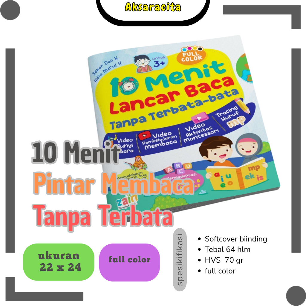 Buku 10 Menit Lancar Baca Tanpa Terbata-bata Belajar Membaca Montessori