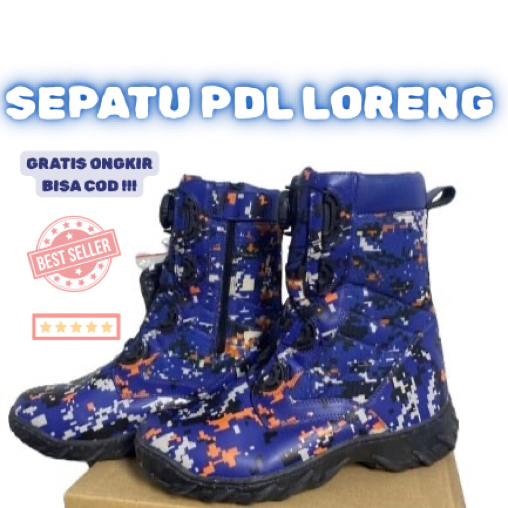 Sepatu Pdl Loreng Airud Original Tali Putar 2024 - Polairud